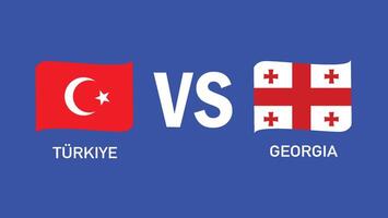 turkiye y Georgia partido diseño bandera europeo naciones 2024 equipos países europeo Alemania fútbol americano símbolo logo ilustración vector