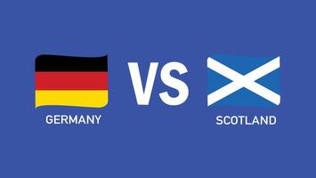 Germany And Scotland Match Design Flag Emblem European Nations 2024 Teams Countries European Germany Football Symbol Logo Illustration vector