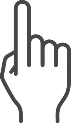 Hand with finger icon symbol image for gesture illustration