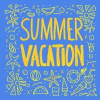 Summer vacation quote. color illustration. vector