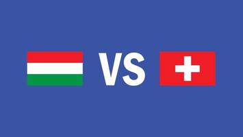 Hungría y Suiza partido diseño bandera emblema europeo naciones 2024 equipos países europeo Alemania fútbol americano símbolo logo ilustración vector