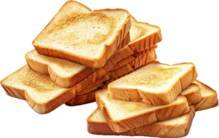 stack van gouden bruin geroosterd brood. png