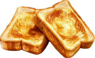 Stack of Golden Brown Toasted Bread. png