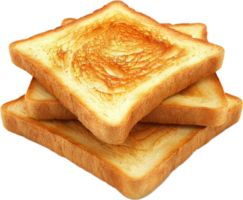 Stack of Golden Brown Toasted Bread. png