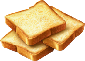 Stack of Golden Brown Toasted Bread. png