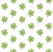 Seamless pattern of hand drawn shamrock vector