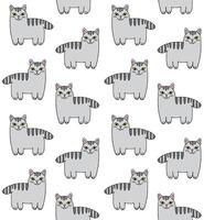 Seamless pattern of hand drawn cat vector