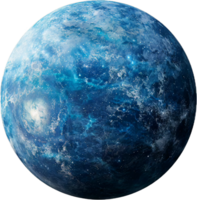 Vibrant Blue Planet with Cratered Surface. png
