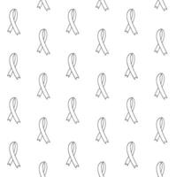 Seamless pattern of sketch cancer ribbon vector