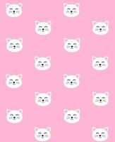 Seamless pattern of cat face head vector