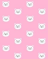 Seamless pattern of cat face head vector