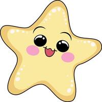 Cute starfish. Sea animal underwater in flat simple style. vector