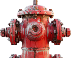 Rusty Red Fire Hydrant Close-Up. png