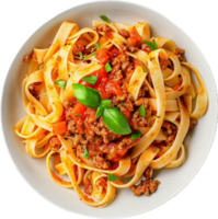 Plate of Tagliatelle with Bolognese Sauce. png