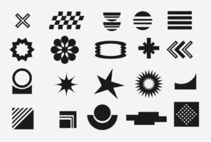 Y2k retro style shape set. Brutalist elements for poster, banner, card. vector