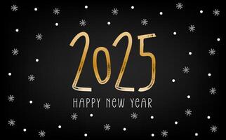 2025 Happy new year poster. Trending template with handwritten text. Typography design for Happy New Year greeting cards and poster. vector
