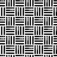 Hand drawn grunge style weaving seamless pattern. Black and white wicker texture. Geometric simple print. Modern print for textile, fabric, wallpaper, wrapping, scrapbook and packaging vector