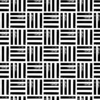 Hand drawn grunge style weaving seamless pattern. Black and white wicker texture. Geometric simple print. Modern print for textile, fabric, wallpaper, wrapping, scrapbook and packaging vector