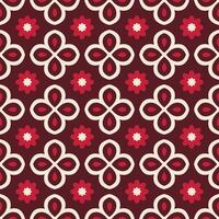 simple red batik flower pattern vector