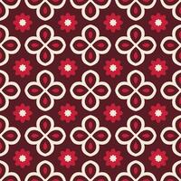 simple red batik flower pattern vector