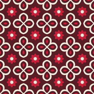 simple red batik flower pattern