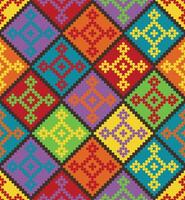 colorful ethnic geometric fabric pattern vector