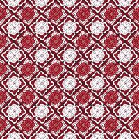 red and white batik kawung pattern vector
