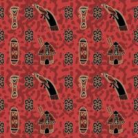 cute papua doodle batik pattern vector