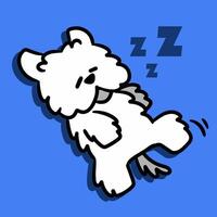 mullido linda perro tomando siesta tarde serenidad garabatear ilustración vector