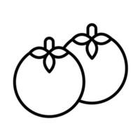 persimmon Line Icon Design vector