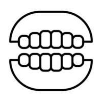 dentadura línea icono diseño vector
