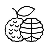 Custard apple Line Icon Design vector