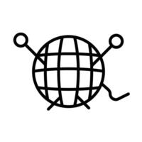 Knitting Line Icon Design vector