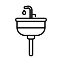Sink Line Icon Design vector