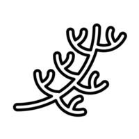 Dill leaves Line Icon Design vector