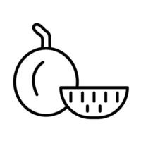 Musk melon Line Icon Design vector