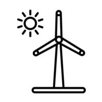 Wind turbine Line Icon Design vector