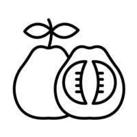 Pomelo Line Icon Design vector