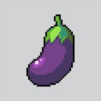 Pixel art illustration Eggplant. Pixelated Eggplant. Grocery Eggplant pixelated for the pixel art game and icon for website and game. old school retro. vector