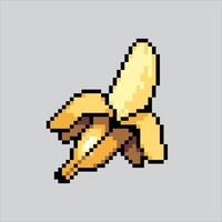 píxel Arte ilustración plátano fruta. pixelado banana. plátano Fruta pixelado para el píxel Arte juego y icono para sitio web y juego. antiguo colegio retro vector