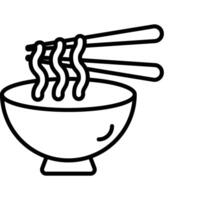 Noodles Line Icon Design vector