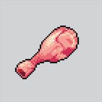 Pixel art illustration Chicken Meat. Pixelated Poultry. Poultry Chicken Meat pixelated for the pixel art game and icon for website and game. old school retro. vector