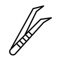Tweezers Line Icon Design vector