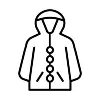 Raincoat Line Icon Design vector