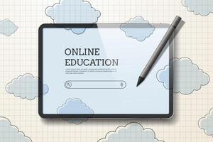 Concept for e-learning online, studying at home or freelancing. vector