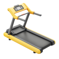 A yellow and black treadmill on a transparent background png