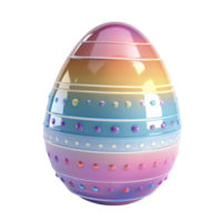 an Easter egg with colorful stripes on it AI-Generated png