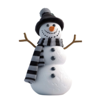 snowman with hat and scarf on transparent background AI-Generated png