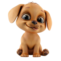 cartoon dog sitting on the floor, AI-Generated png