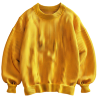 een geel trui Aan een transparant achtergrond ai-gegenereerd png
